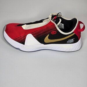 Nike Air PG 4 Red Black White Gold Swoosh Zip Front Mens Sz 14 - CQ7339-991